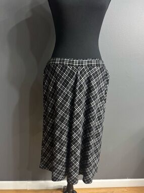 Love Scarlett Black White Plaid Skater Skirt Women's Large High Waist BNWT